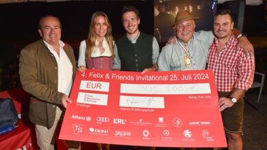 Golf-Charity-Event von Felix Neureuther erzielte 350.500 Euro für die Felix-Neureuther-Stiftung und sein neues Umweltschutz-Projekt Naturhelden im Rahmen des Bündnisses Gesunde Erde. Gesunde Kinder.