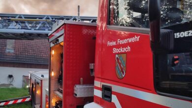 FW Stockach: Überlandhilfe zum Gebäudebrand in den Bodenseekreis