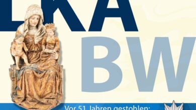 LKA-BW: Vor 51 Jahren gestohlene Mittelalterskulptur kehrt am 22. November nach Wiesensteig zurück - Landeskriminalamt wird bei Auktion in der Schweiz fündig