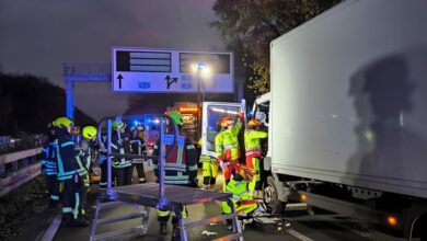 FW-OB: Verkehrsunfall auf der A3: Eine verletzte Person